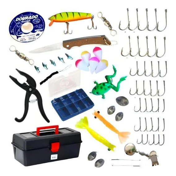 Kit Pesca Caixa Alicate Pega Peixe Isca Artificial +itens Foto 1