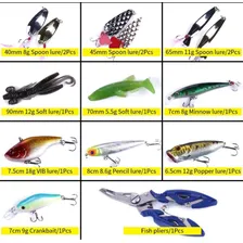 Kit Pesca Isca Artificial Tucunare Robalo 101 Peças + Estojo Cor Conforme as fotos - sku 021 Foto mini 2