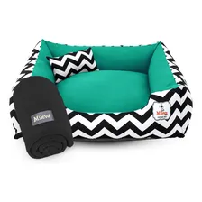 Kit Pet Cama Para Cachorro Gato 70x70 + Mantinha Pet Soft Cor Chevorn Cancun Foto  mini 1