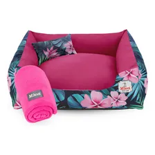 Kit Pet Cama Para Cachorro Gato 70x70 + Mantinha Pet Soft Cor Floratta Foto  mini 1