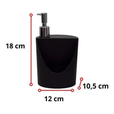 Kit Pia Cesto Lixo Dispenser Escorredor Lixeira Preto 4 Un Foto mini 2