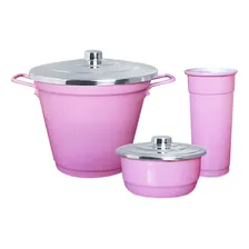 Kit Pia Lixeira Porta Detergente Sabão / Esponja Colorido Cor Rosa : Porta Sabão Neutro kit Pia Foto mini 3