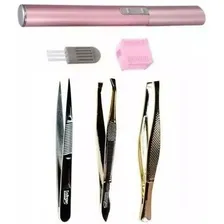 Kit Pinças E Aparador De Pelos Rosa - Design De Sobrancelhas Foto mini 1
