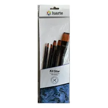 Kit Pincéis Luarte Star C/7 Pincéis Sintéticos Cerdas Laranja-escuro Foto  mini 1