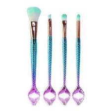 Kit Pincéis Maquiagem Pincel Unicórnio Sereia Jogo 4 Pincéis Foto mini 2