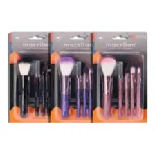 Kit Pincéis Para Maquiagem Macrilan Roxo Kp5-18 Foto mini 2