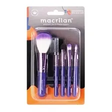 Kit Pincéis Para Maquiagem Macrilan Roxo Kp5-18 Foto mini 1