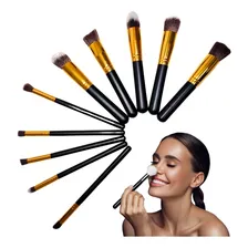 Kit Pincel De Maquiagem 10 Peças Pincel Profissional Cor Branco Foto mini 2