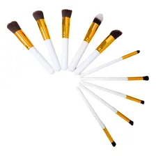 Kit Pincel De Maquiagem 10 Peças Pincel Profissional Cor Branco Foto mini 1