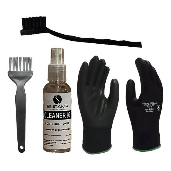 Kit Pincel Escova Anti Estatica Luva Limpa Placas Foto 1