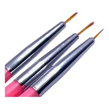 Kit Pincel Filete+pincel Oval+pincel Lingua De Gato Nail Art Foto mini 4