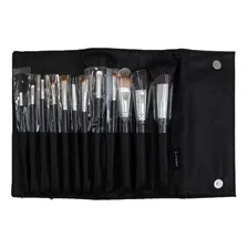Kit Pincel Maquiagem 12 Pinceis Profissional + Nécessaire Cor Preto Foto mini  2