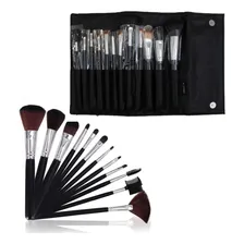 Kit Pincel Maquiagem 12 Pinceis Profissional + Nécessaire Cor Preto Foto  mini 1