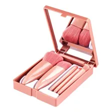 Kit Pincel Maquiagem Bolsa Estojo E Espelho Atacado Cor Nude Foto mini 1