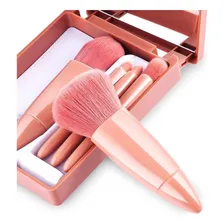 Kit Pincel Maquiagem Bolsa Estojo E Espelho Atacado Cor Nude Foto mini 2