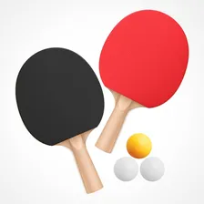 Kit Ping Pong C/ 2 Raquetes + 3 Bolinhas TĂȘnis De Mesa Foto mini 1