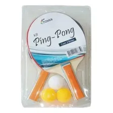 Kit Ping Pong Com 3 Bolas Raquetes De Madeira- Toymix Foto  mini 1