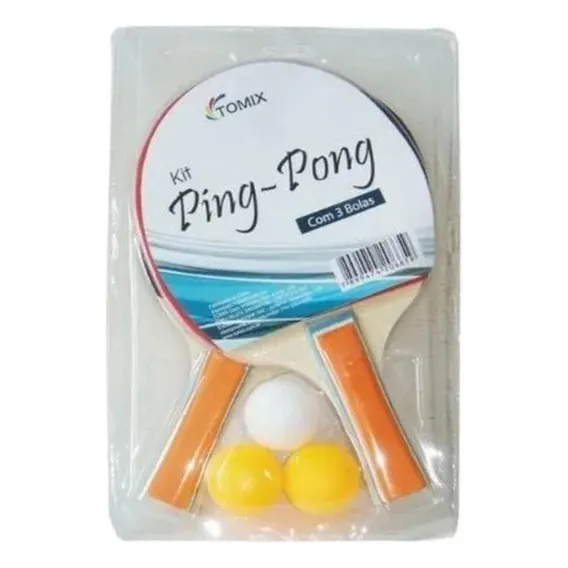 Kit Ping Pong Com 3 Bolas Raquetes De Madeira- Toymix Foto 1