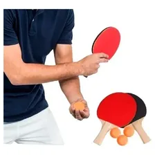 Kit Ping Pong - Rede Retrátil + 2 Raquetes + 3 Bolinhas Foto mini 3