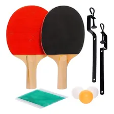 Kit Ping Pong Tênis Mesa 2 Raquetes 3 Bolinhas Rede Suporte Foto  mini 1