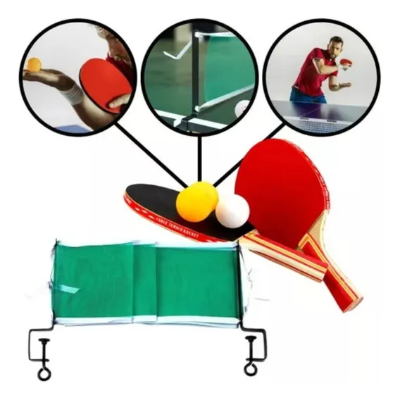 Kit Ping Pong TĂȘnis De Mesa - 2 Raquetes + 3 Bolas + 1 Rede Foto 1