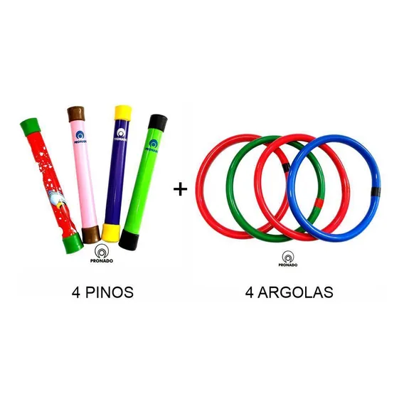 Kit Pinos + Argolas Recreação Submersa Piscina 8 Pç Pronado Foto 1