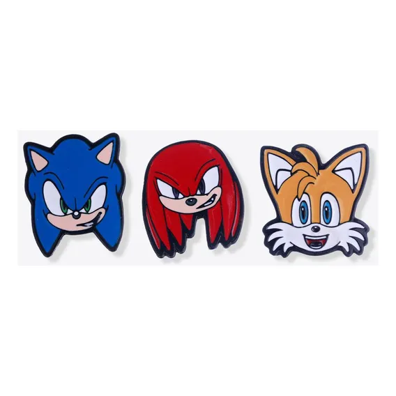 Kit Pins Sonic - 3 Pins Metálicos Zamak Foto 1