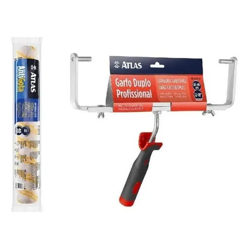 Kit Pintura Duplo 46cm Suporte Garfo Rolo Lã Antigota Atlas Foto 1