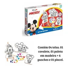 Kit Pintura Infantil Do Mickey Cavalete, Telas E Tintas Colorido Foto mini 4