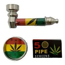 Kit Pipe De Metal + Tela + Case + Dichavador Metal 2 Partes Foto mini 1