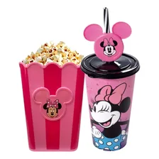 Kit Pipoca Minnie Balde E Copo 500ml Rosa PlasĂștil Foto mini 1