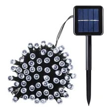 Kit Pisca Pisca Solar Guirlanda Natal De Led 100 Lampadas Foto mini 1