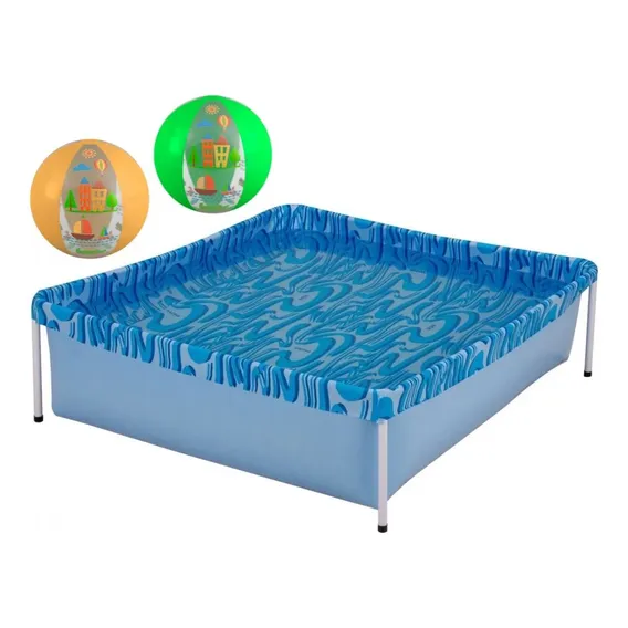 Kit Piscina 400 Litros + 2 Bolas Infláveis Verde / Laranja Foto 1