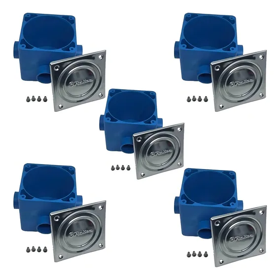 Kit Piscina 5 Caixa De Passagem Pooltec Com Tampa Em Inox Foto 1