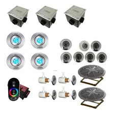 Kit Piscina Alvenaria 50mm Led Inox Comando Hidro Retorno Luz Não Aplica Foto mini 1