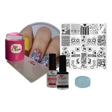 Kit Placa Carimbos De Decoração Unhas Apipila P143 Flores Foto  mini 1