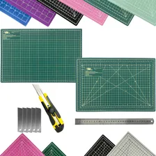 Kit Placa Corte Patchwork A3 Regua 30 Estilete Profissional Cor Verde Foto  mini 1