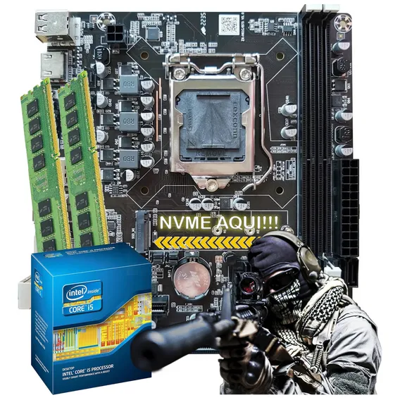Kit Placa Mae Processador Memoria I5 3570 + H61 + 8gb + Cor Preto Foto 1
