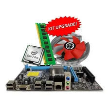 Kit Placa Mãe 775 + Mem 4 Gb Ddr3 + Proc Core 2 Duo + Cooler Cor Preto Foto mini 1