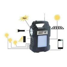 Kit Placa Solar 3 Lâmpada Rádio Fm Central Com Bateria Foto mini 3