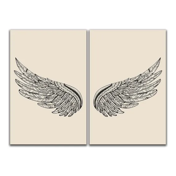 Kit Placas Quadros Decorativos 2 Pçs 40x60 Asas Foto 1
