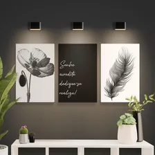 Kit Placas Quadros Decorativos 3 Peças Mdf - Sonhe, Acredite Foto  mini 1