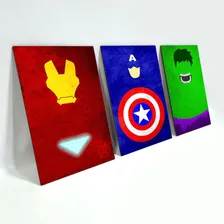 Kit Placas Quadros Decorativos 3 Peças Mdf - Super Heróis Foto mini  2