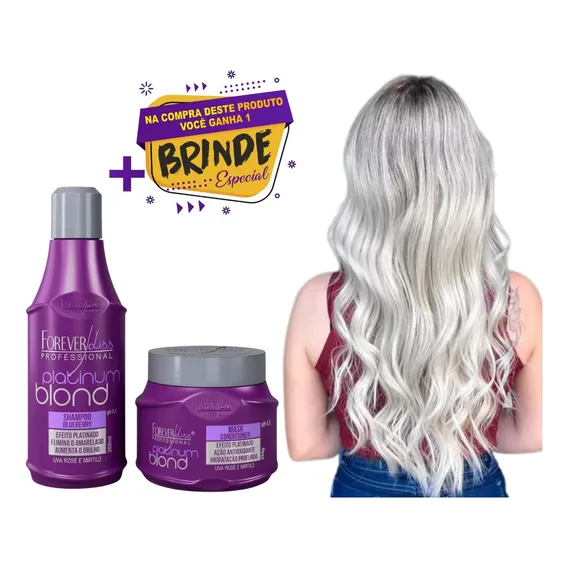 Kit Platinum Blond Shampoo + Máscara Forever Liss + Foto 1