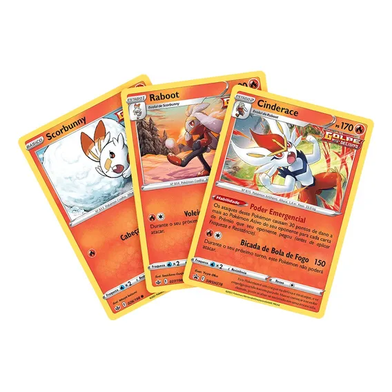 Kit Pokémon Cinderace Raboot Scorbunny Reinado Arrepiante Foto 1
