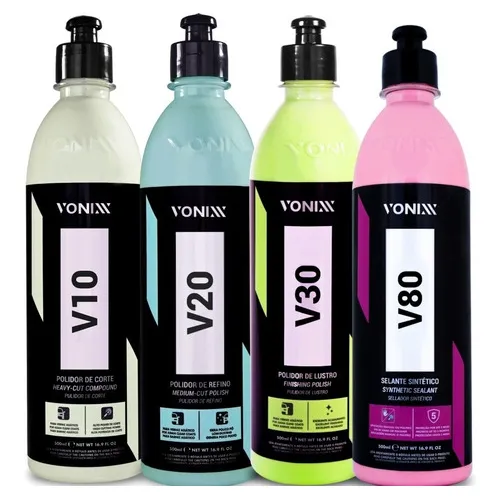 Kit Polimento Automotivo V10 V20 V30 Vonixx + Selante V80 Foto 1