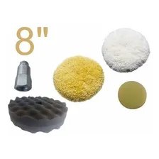 Kit Polimento Boinas De Lã E Espuma 8 Polegadas +adaptador Foto mini 1
