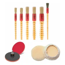 Kit Polimento Disco 5 Pol + Boina Lã + 6 Pinceis Automotivo Foto  mini 1