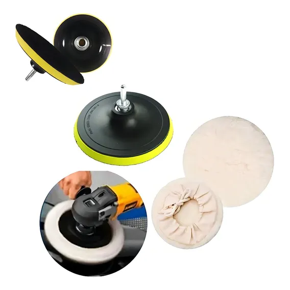 Kit Polimento Para Furadeira Com Base 125mm E Boina De Lã Foto 1