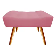 Kit Poltrona Isis + Puff Retangular Suede Rosa Foto mini 4